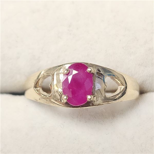 10K YELLOW GOLD RUBY(0.6CT)  RING (~SIZE 4.5)