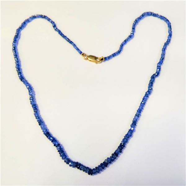 10K YELLOW GOLD SAPPHIRE 16"(37CT) NECKLACE