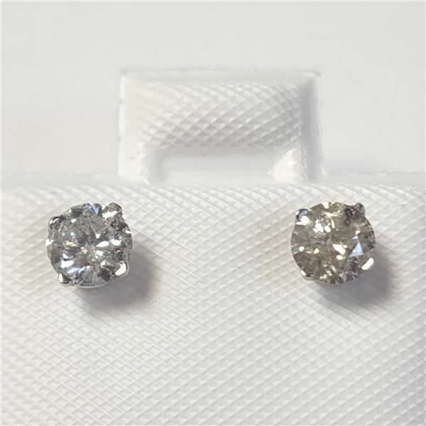 14K WHITE GOLD DIAMOND (0.52CT,I1-3,F-H) EARRINGS