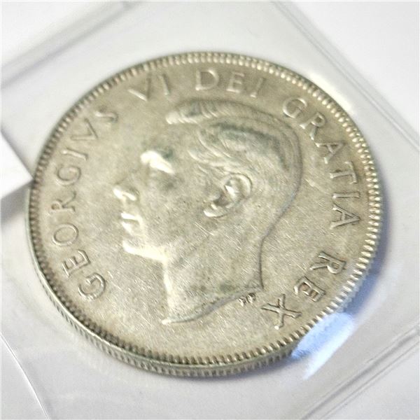 SILVER CANADIAN 1950 50CENT COIN