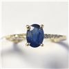 Image 1 : 10K YELLOW GOLD BLUE SAPPHIRE(1CT)