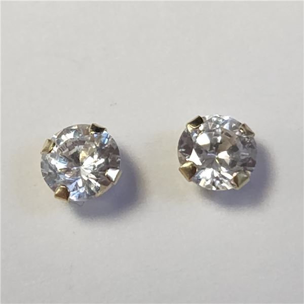 14K YELLOW GOLD CUBIC ZIRCONIA EARRINGS