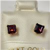 Image 1 : 14K YELLOW GOLD GARNET(0.8CT) EARRINGS