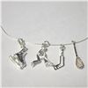 Image 1 : SILVER PACK OF 4 PENDANT WITH CHAIN NECKLACE