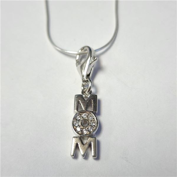 SILVER CZ 16" NECKLACE