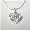 Image 3 : 10K WHITE GOLD CZ PENDANT WITH A FREE SILVER