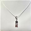 Image 2 : SILVER CZ "MOM" 18" NECKLACE