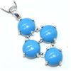 Image 7 : SILVER TURQUOISE MAN MADE(8.1CT) RHODIUM