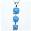 Image 8 : SILVER TURQUOISE MAN MADE(5.9CT) RHODIUM PLATED