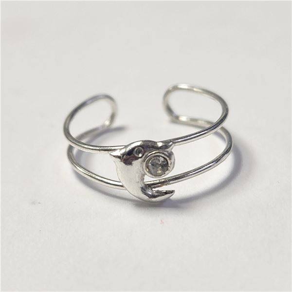 SILVER CZ TOE RING