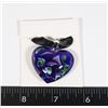 Image 1 : GLASS HEART PENDANT ON CORD