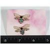 Image 1 : NEW ANTIQUE STYLE RHINESTONE STUD BEE EARRINGS