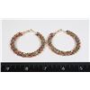 Image 1 : NEW ROSE GOLD TONE RHINESTONE HOOP EARRINGS