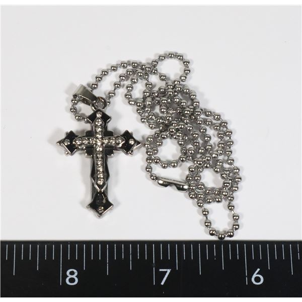 NEW RHINESTONE CROSS AND CHAIN