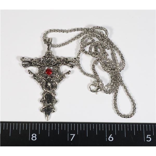 NEW DRAGON SWORD PENDENT AND CHAIN