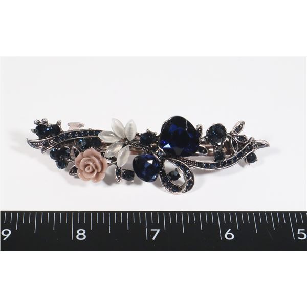 NEW ANTIQUE STYLE RHINESTONE FLOWER FRENCH CLIP