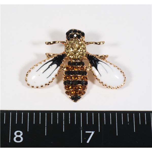 NEW ANTIQUE STYLE RHINESTONE BEE BROOCH