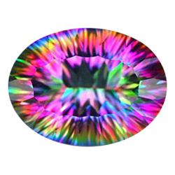 32.25ct Oval Concave Multi Color Mystic Topaz (GEM-15748)