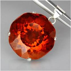 60.90ct  AAA Red Orange CitrineSterling Pendant (GEM-15848)