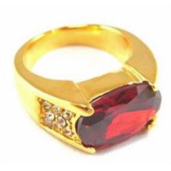 Red Lab Ruby Yellow Gold Vermeil Hi Quality Ring Size 8.5 (JEW-1291)