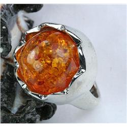 101ctw  Baltic Amber Gold Vermeil Ring (JEW-1302)
