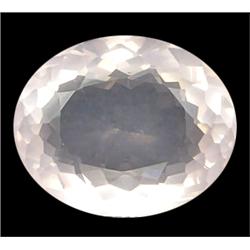 25.55ct RARE  Oval Portuguese Cut Top AAA Sweet Pink Quartz FLAWLESS (GEM-9015)