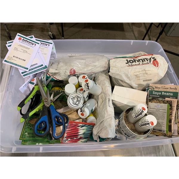 Lot of assorted Growing Vegetable/Herb Seeds with plastic tub/Lid