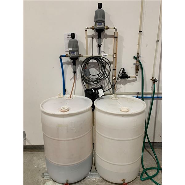 Double Barrel Mixing Station with 2 x Dema Mixrite 2.5 Line Pumps, float sysrem and tubes