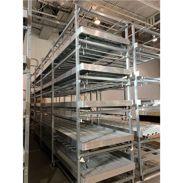 SINGLE TOWER ROLLING HYDROPONICS ROLLING GARDEN - Includes 1- Zwart System multi level gliding rack 