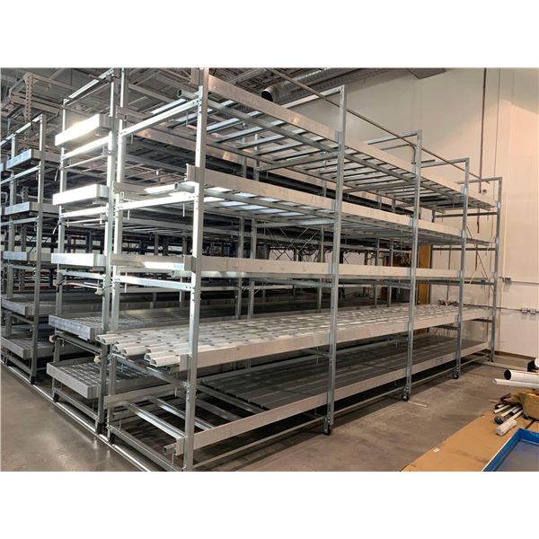 SINGLE TOWER ROLLING HYDROPONICS ROLLING GARDEN - Includes 1- Zwart System multi level gliding rack 