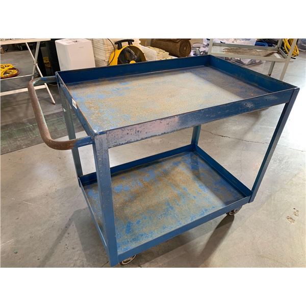 Blue Metal 2 Tier 4 Wheel Stock Cart Trolly