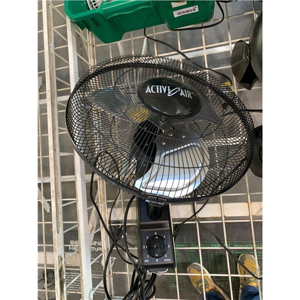 Hydrofarm Active Air Wall Mountable Oscilating Fan black