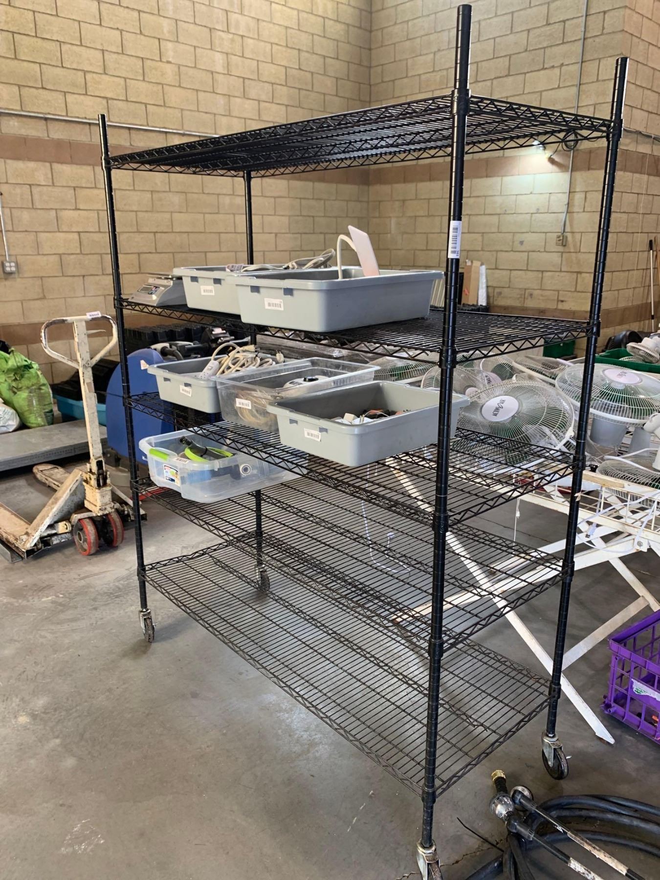 Metro Self Rack Black Metro Rack 5 shelf on wheels