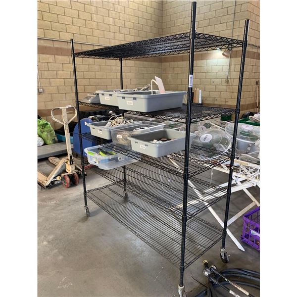 Black Metro Rack 5 shelf on wheels