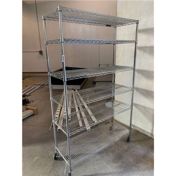 Chrome Metro Rack 6 shelf on wheels