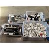 Image 1 : Lot of 4 bins assorted plumbing, abs, hose, fittings, etc