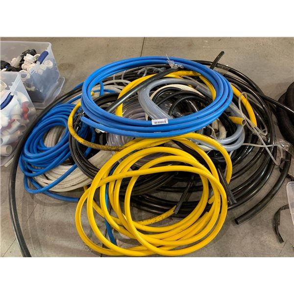 Lot of assorted size pipe and tube, pex, water etc
