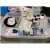Image 1 : Bin of assorted chemical, enhancers and meauring