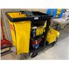 Image 2 : Rubbermaid Rolling Chambermaid cleaning dolly with mop bucket and supplies