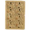 Image 1 : Real Loteria de la Siempre Fiel Isla De Cuba, 1839 Uncut Sheet of 8 Issued Lottery Tickets
