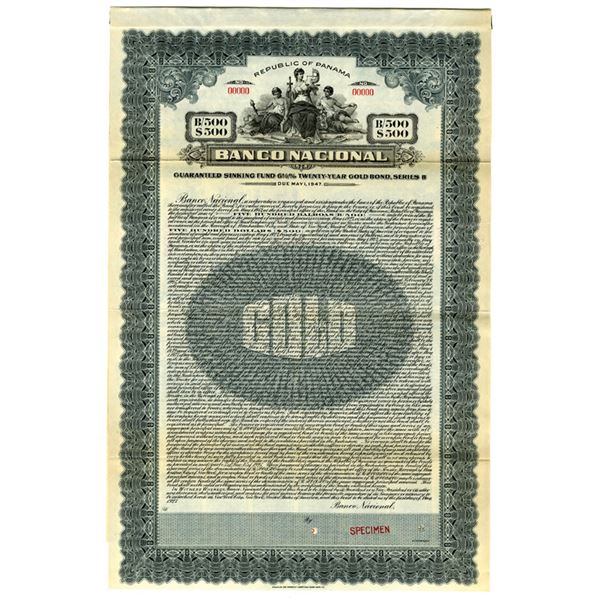 Banco Nacional, ca. 1927 Specimen Bond