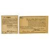 Image 1 : Pennsylvania Turnpike Stock Certificate Pair, ca.1821 to 1826.