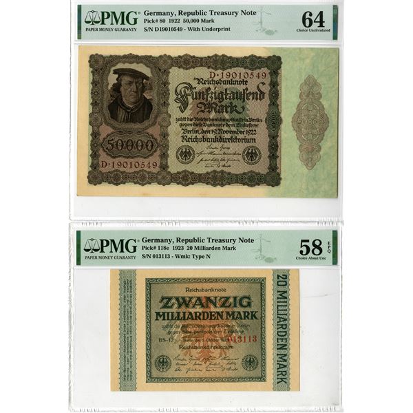 Republic Note From Legend Republic Treasury Note, 1922-23, Pair of Issued Banknotes - Archives ...