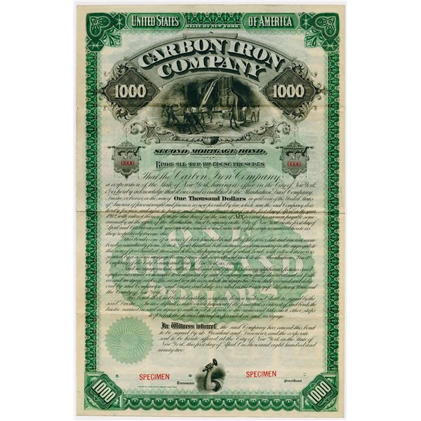 Carbon Iron Co., 1892 Specimen Bond