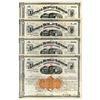 Image 1 : Dayton & Michigan Railroad Co., 1872, Revenue Imprinted Stock Certificate Quartet.