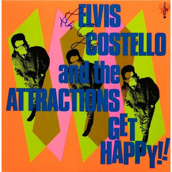 Elvis Costello And The Attractions Get Happy!! signed album