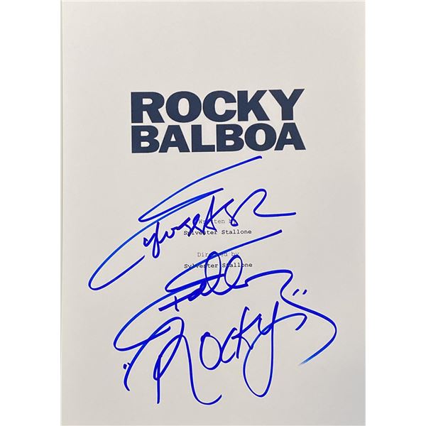 Rocky Balboa Sylvester Stallone signed script cover photo