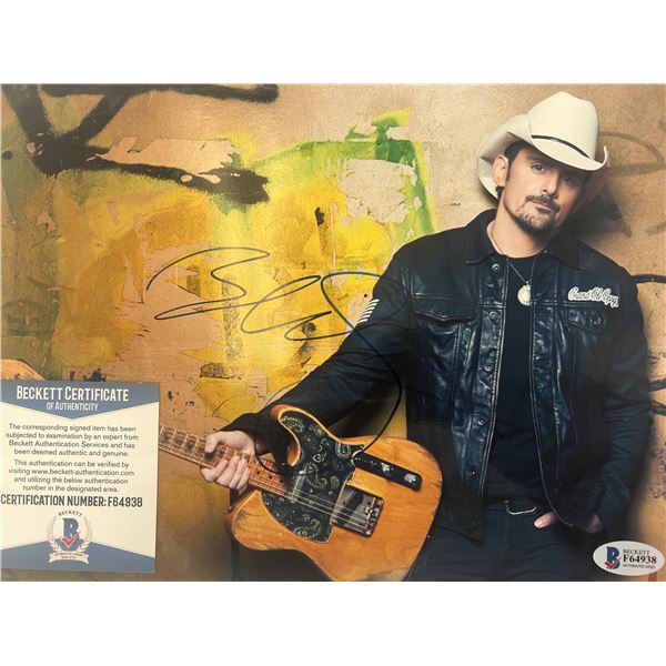 Brad Paisley signed photo.  Beckett authenticated