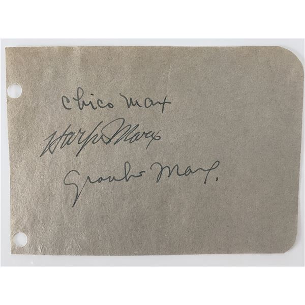 The Marx Brothers signature sheet