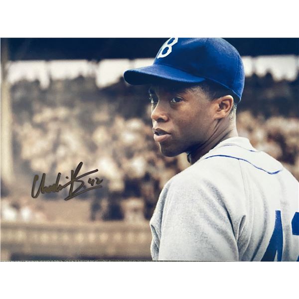 Chadwick Boseman #42 signed movie photo